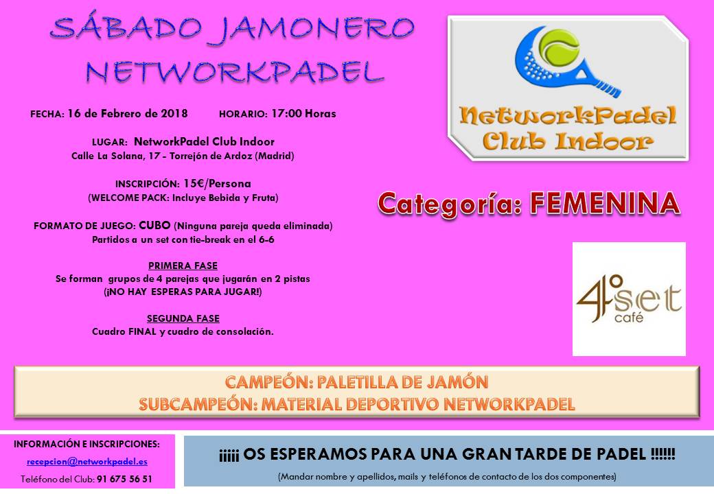 SABADO JAMONERO NETWORKPADEL FEMENINO (16/02/2019)